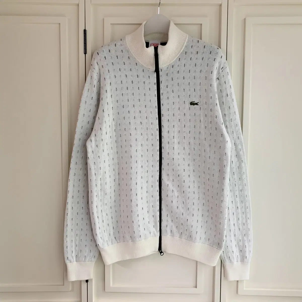 [L]Lacoste White knit zip-up CK7925