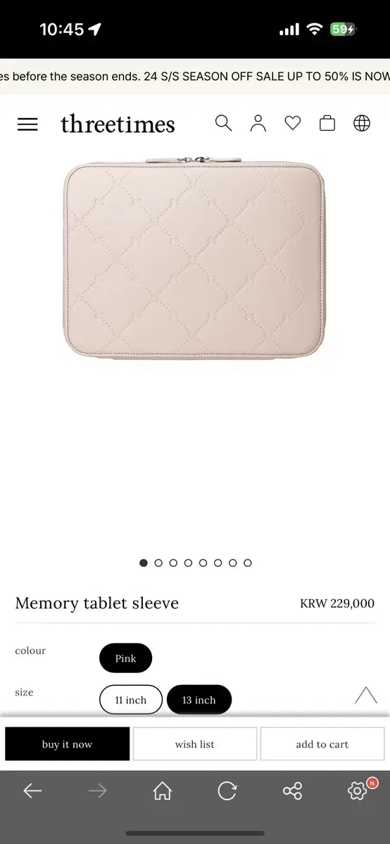 쓰리타임즈 Memory tablet sleeve 13인치 타블렛