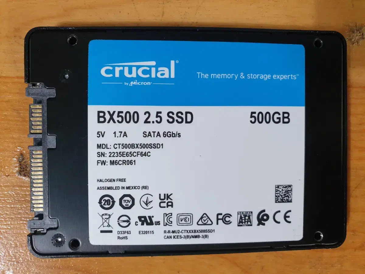 CRUCIAL BX500 SSD 500GB