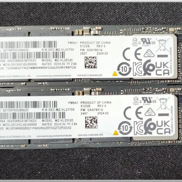 삼성전자 PM9A1 M.2 NVMe 병행수입 (512GB) * 2개