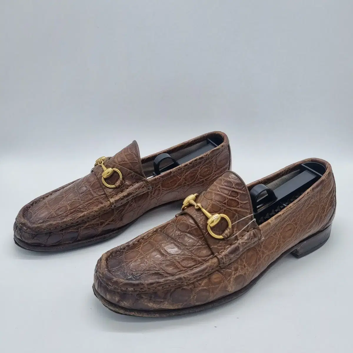 구찌 홀스빗 crocodile loafer 브라운 남성 270mm