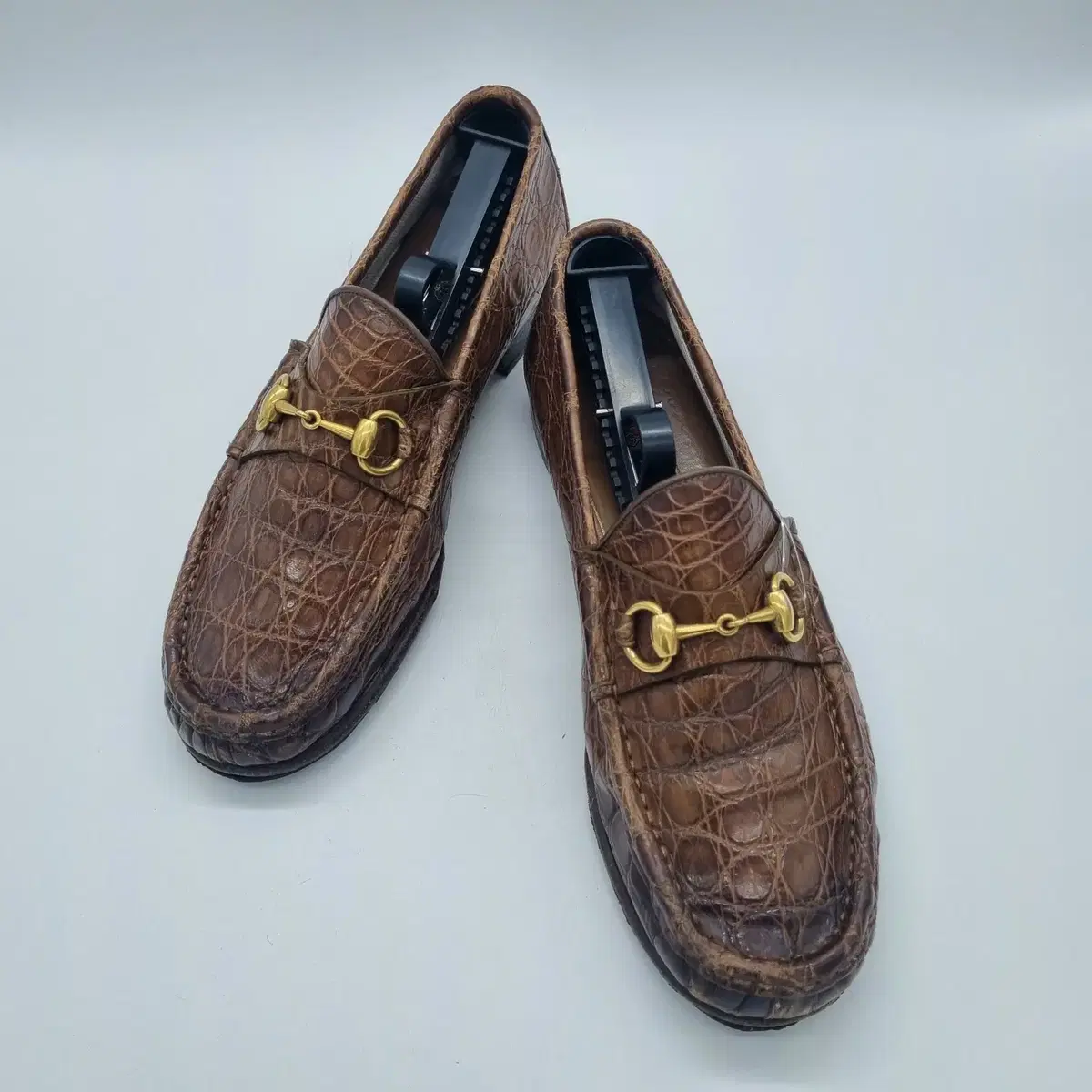 구찌 홀스빗 crocodile loafer 브라운 남성 270mm