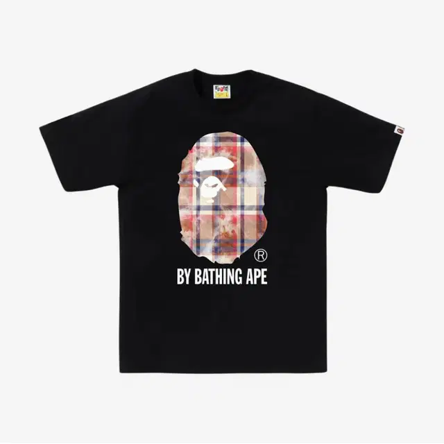 베이프 체크 반팔 BAPE Bleached Bape Check