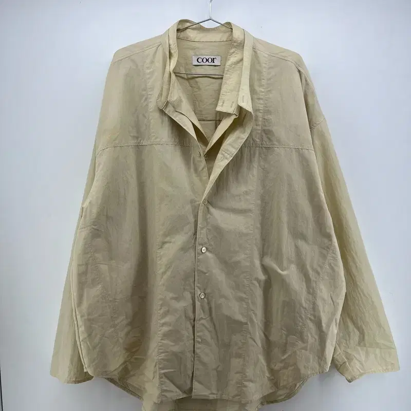 Large Coor COOR Double Nylon Overfit Shirt Yel Vintage