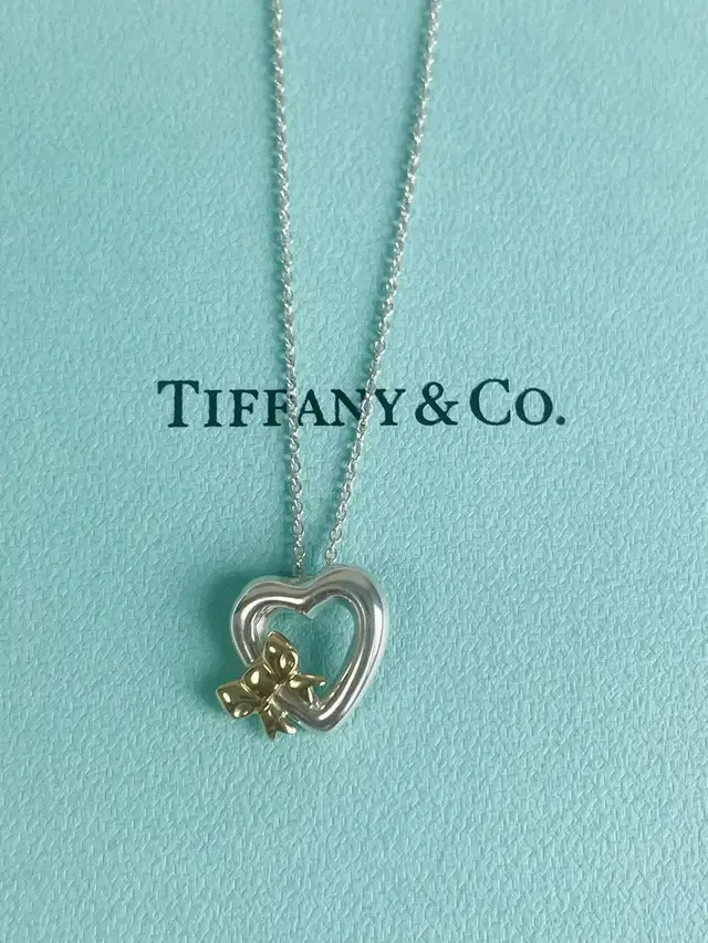 Tiffany&Co. 티파니앤코 18k골드 콤비 하트 리본 목걸이