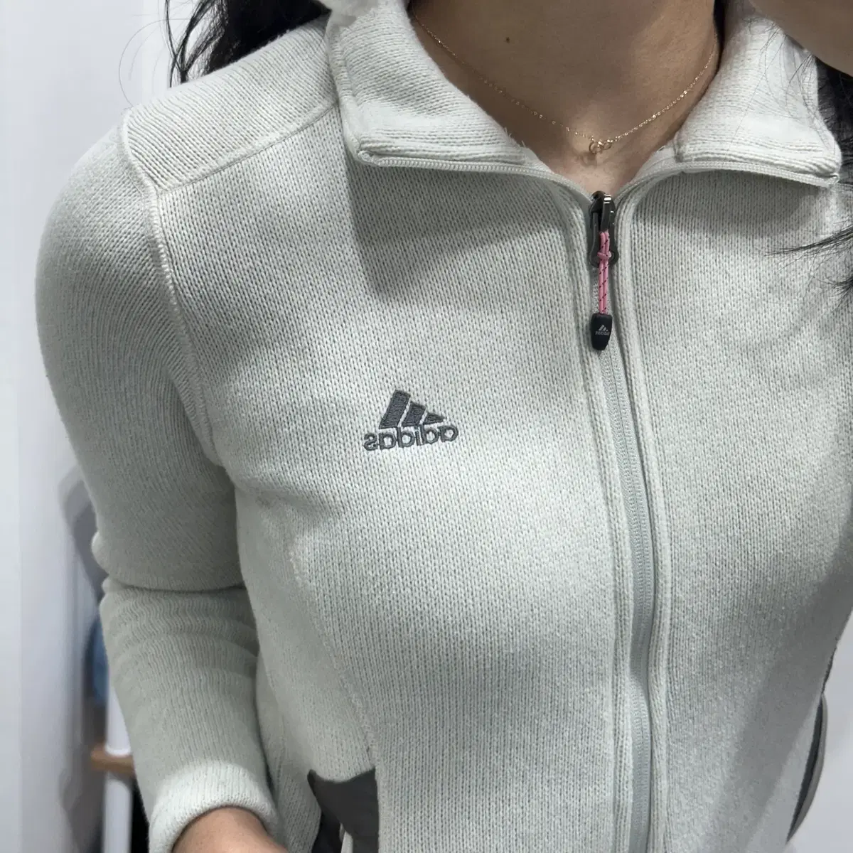 아디다스 adidas 후리스 기모 아이보리