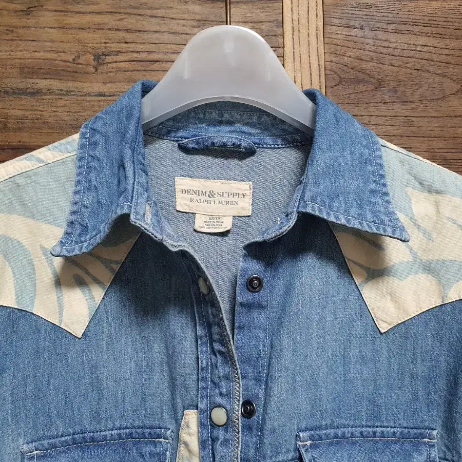 DENIM & SUPPLY 랄프로렌 패치워크 자수 빈티지  데님셔츠