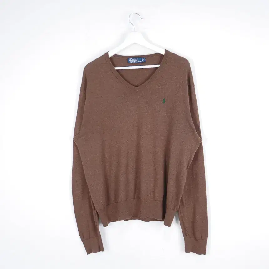 Polo V-neck brown knit VIZ1360