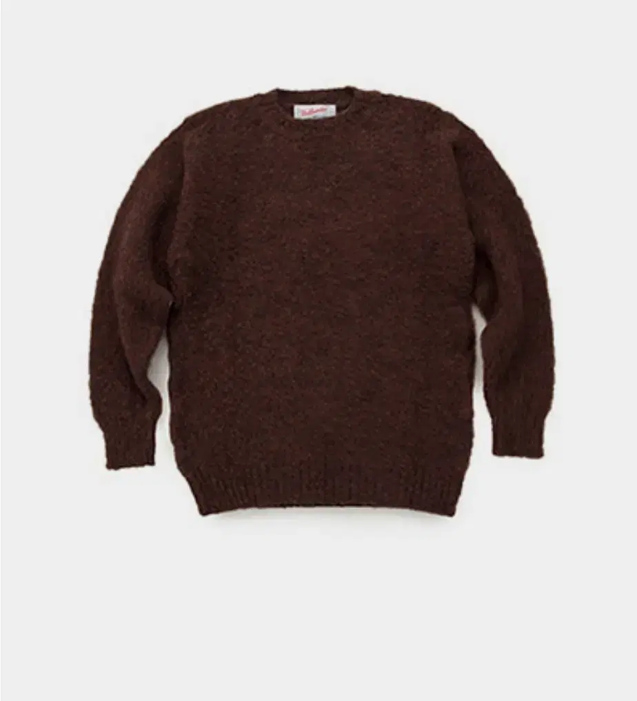 (New) Shetland Crew Neck Shaggy Dog Knit(Size 42, Coffee)