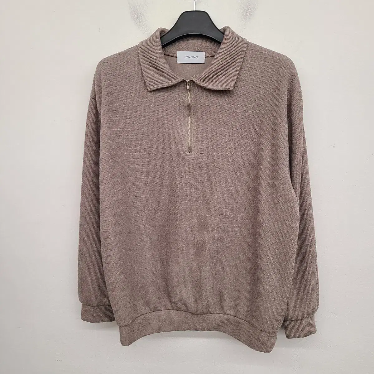 [105/XL] Vahn Mono Half-Zip Ribbed Knit Kara