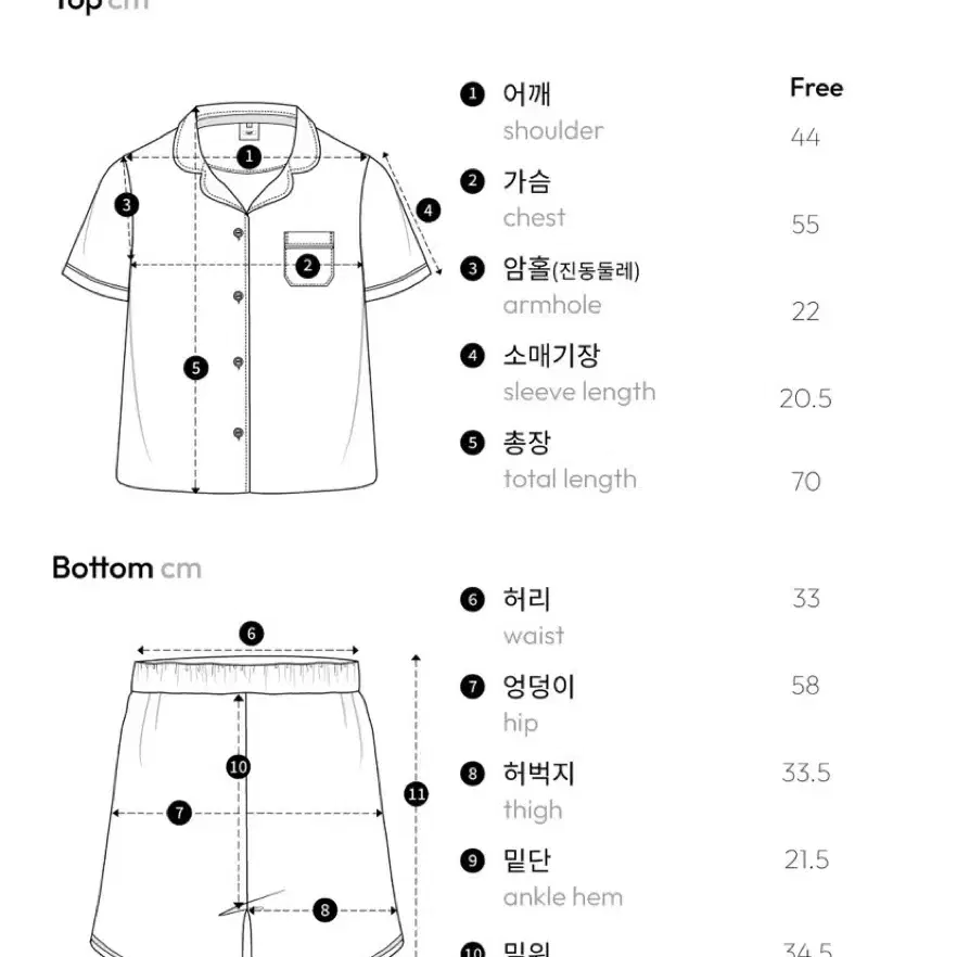 오끼뜨 케어베어 잠옷 포켓파자마 반팔 세안밴드 세트