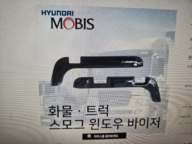 모비스 정품 대형 화물 트럭 PC썬바이져 빗물바이져 선바이져 한대분