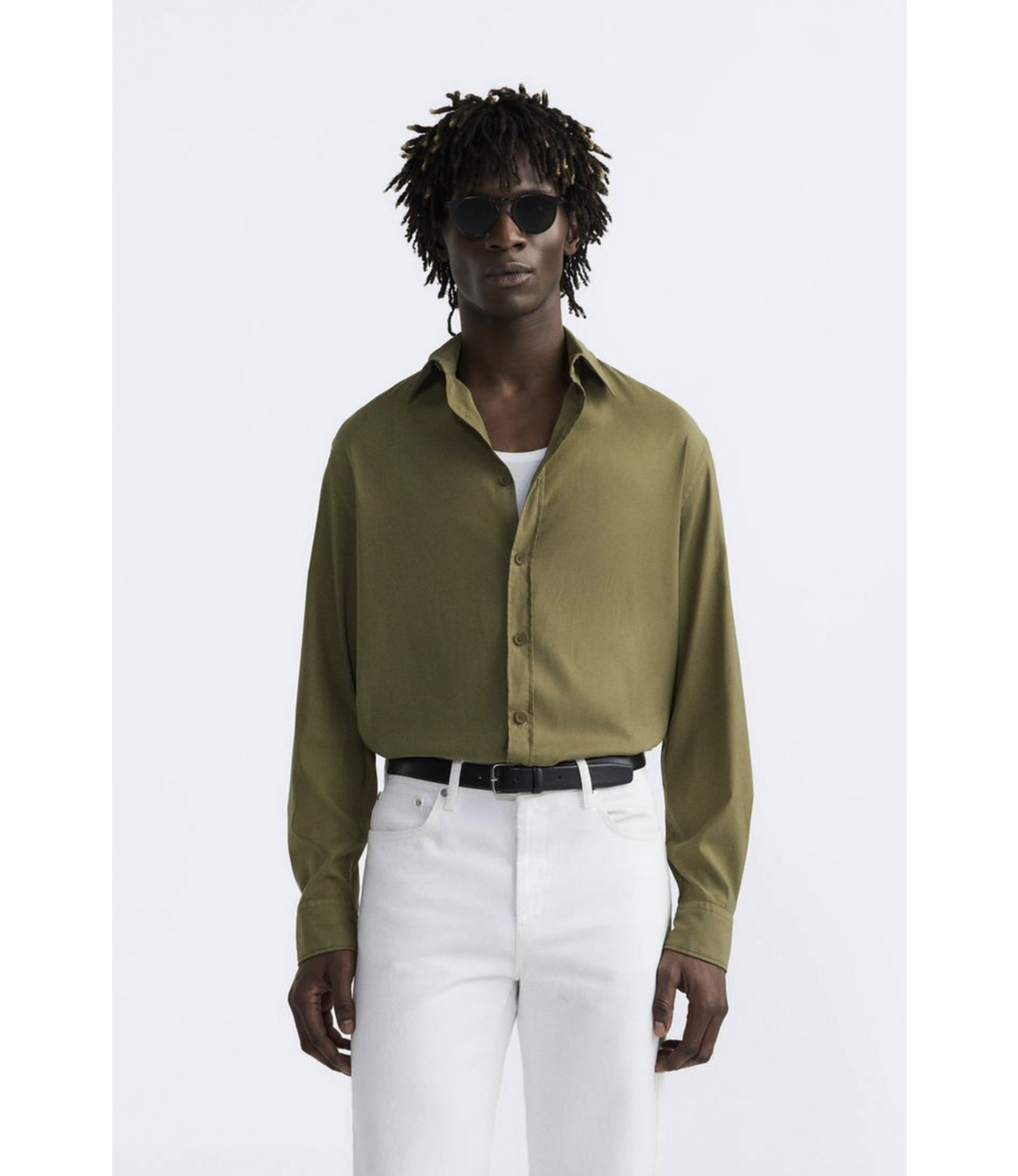 L Zara Lyocell blend shirt