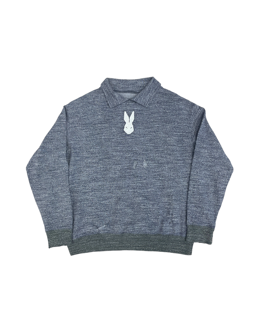 Margiela Rabbit Embroidered Distressed Polo Top