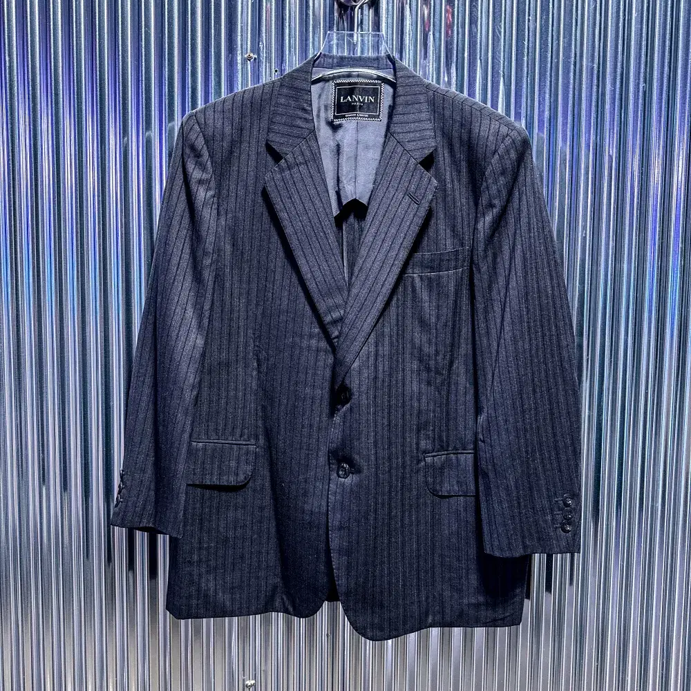 LANVIN STRIPED 2-BUTTON BLAZER JACKET (M) CC754