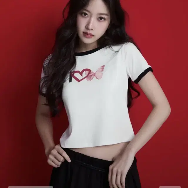 닉앤니콜 링거 크롭티 I LOVE BUTTERFLY RINGER CROP