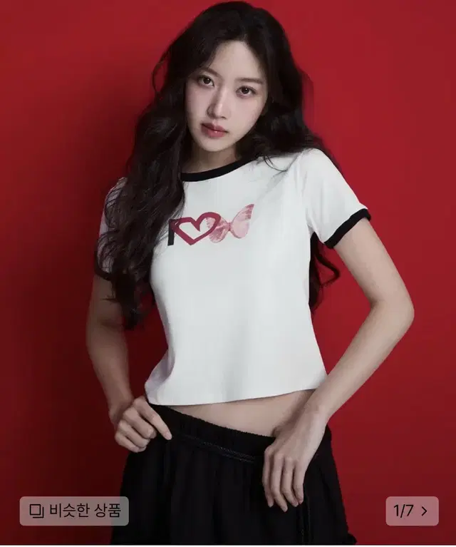 닉앤니콜 링거 크롭티 I LOVE BUTTERFLY RINGER CROP