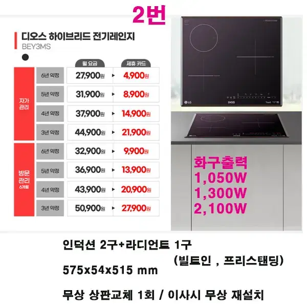 [렌탈]LG 디오스 전기레인지 인덕션 렌탈