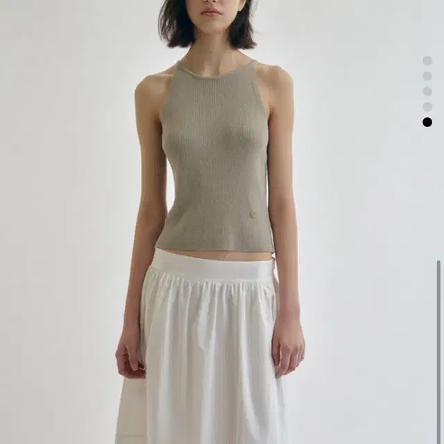 Ovbeige HALTER KNIT TOP_KHAKI GREY 오브베이지