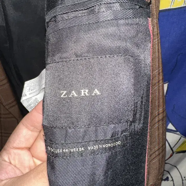 (XL) ZARA 브라운체크 더블브레스트 자켓