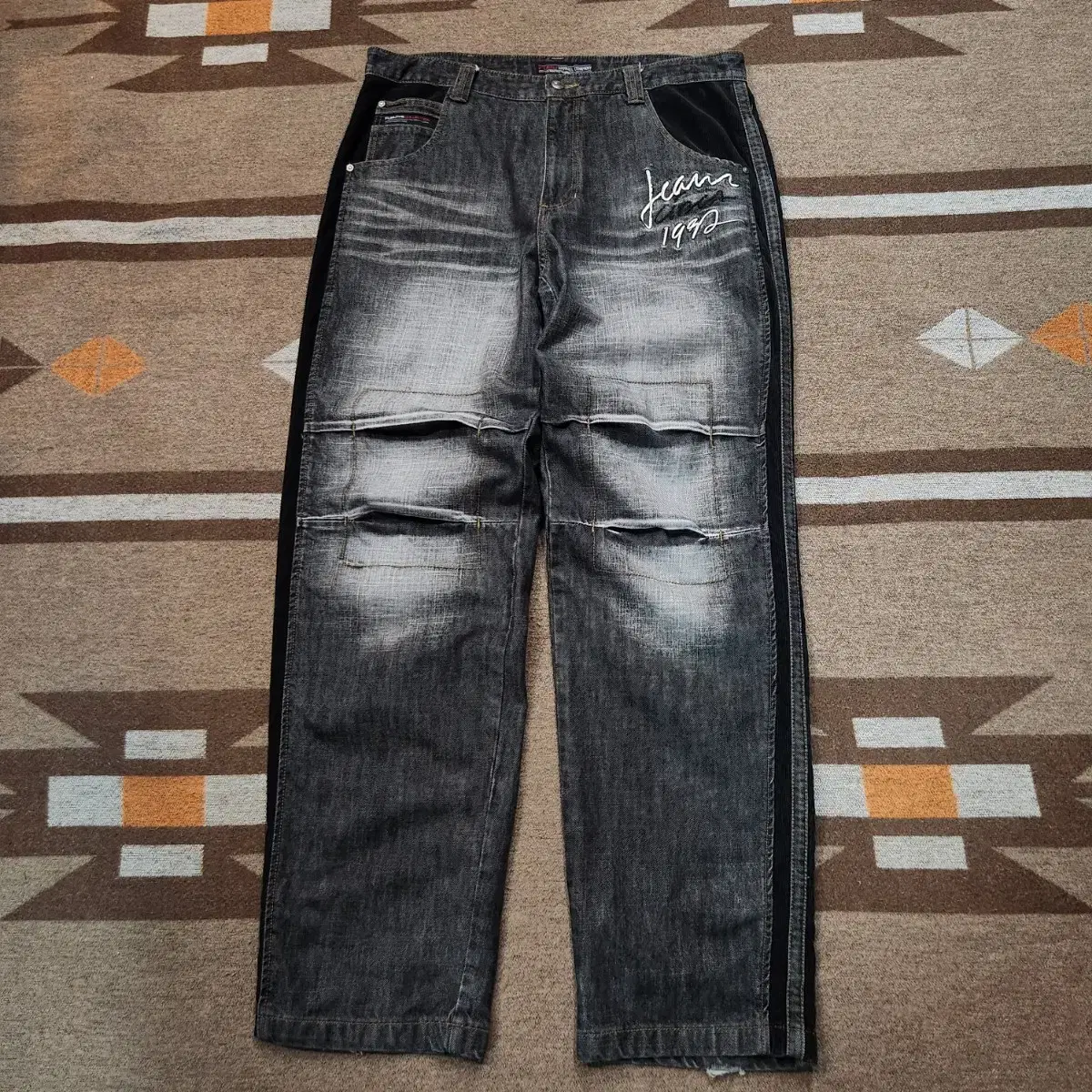 Weekend sale)FUBU Fubu 00s y2k denim pants 36 black jeans