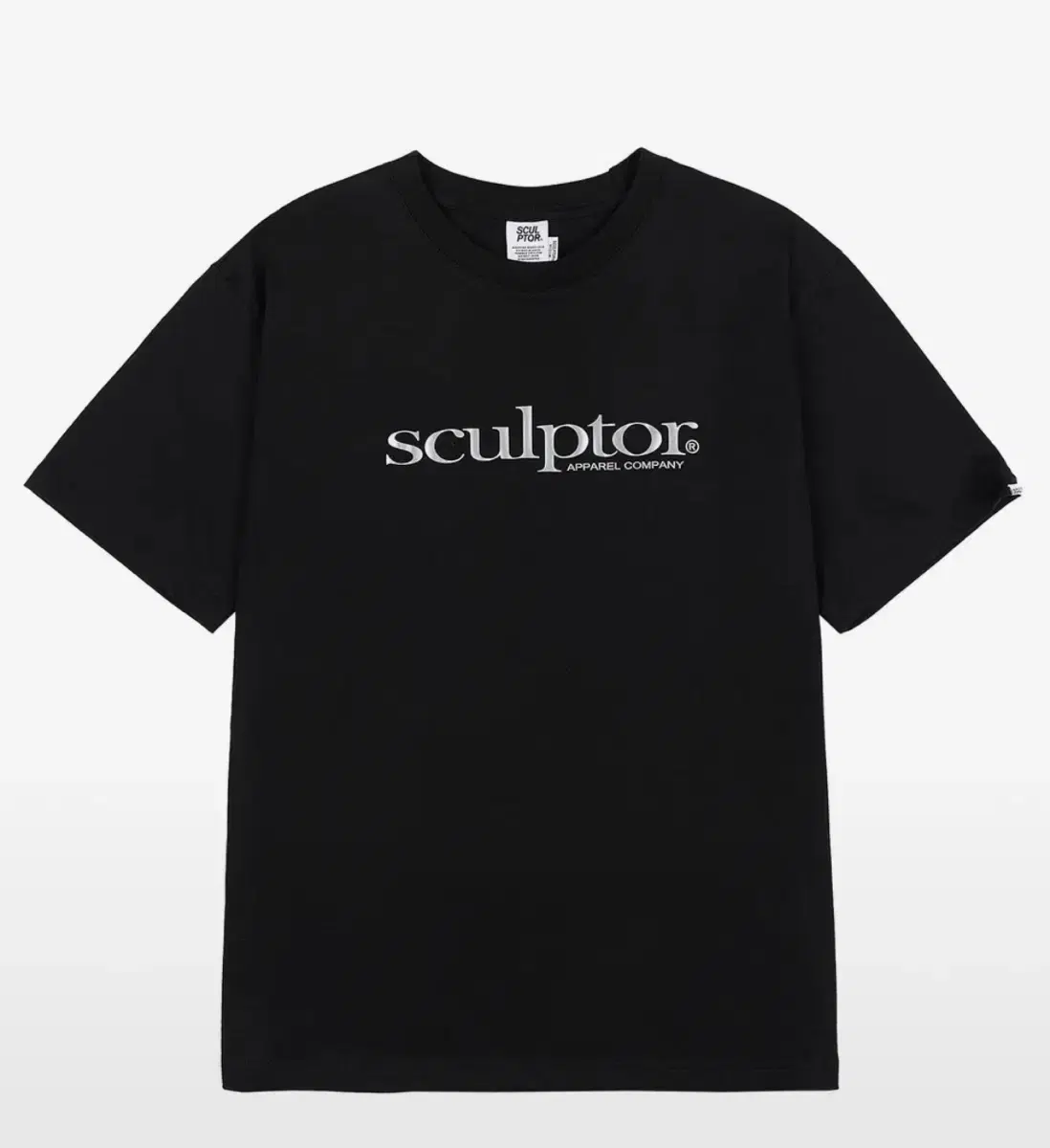 스컬프터 Metallic Serif Logo Tee Black