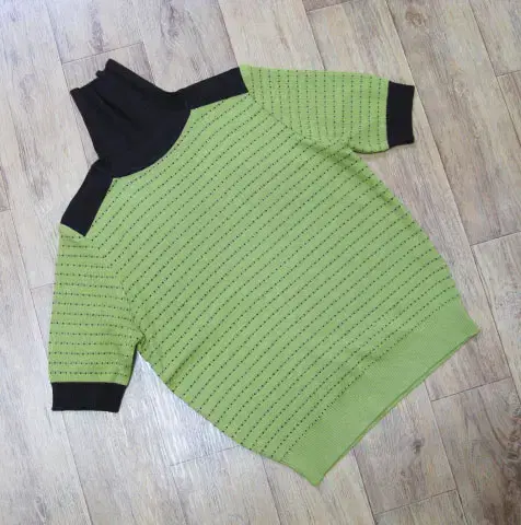 Olive green color scheme turtleneck knit 55-66