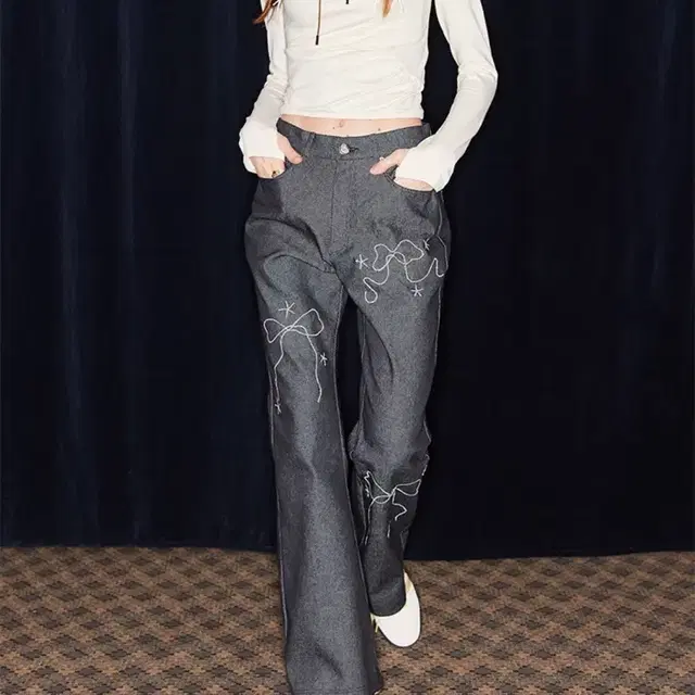 러브이즈트루 NM RIBBON PANTS(BLACK)