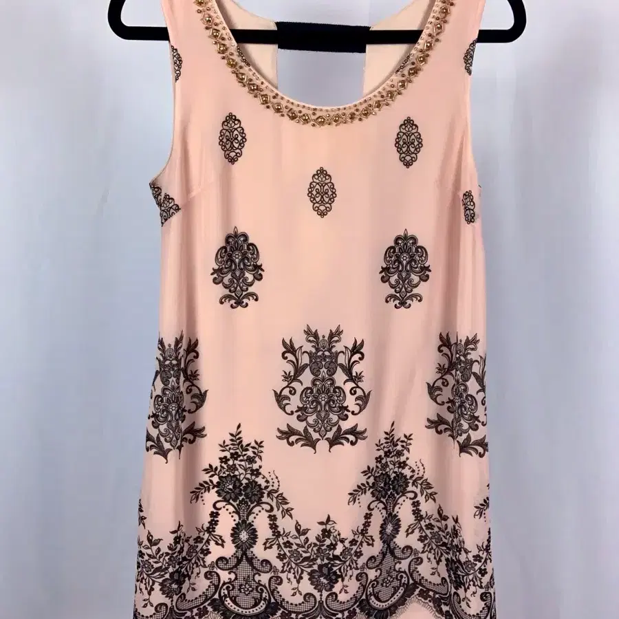 Oriental Gold Deco Baby Pink Dress