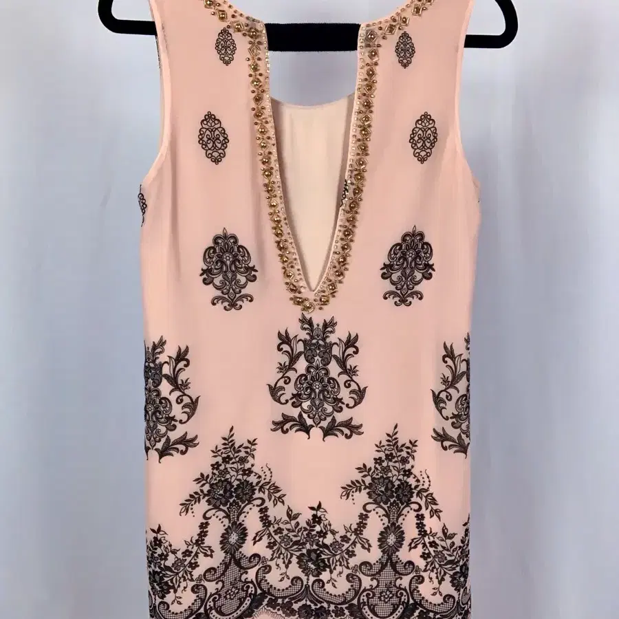 Oriental Gold Deco Baby Pink Dress