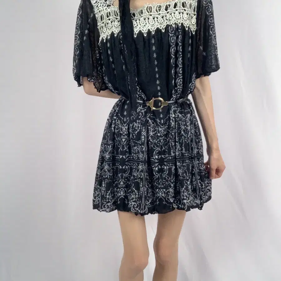 KPA Hippie Bohemian Cloud Indigo Dress