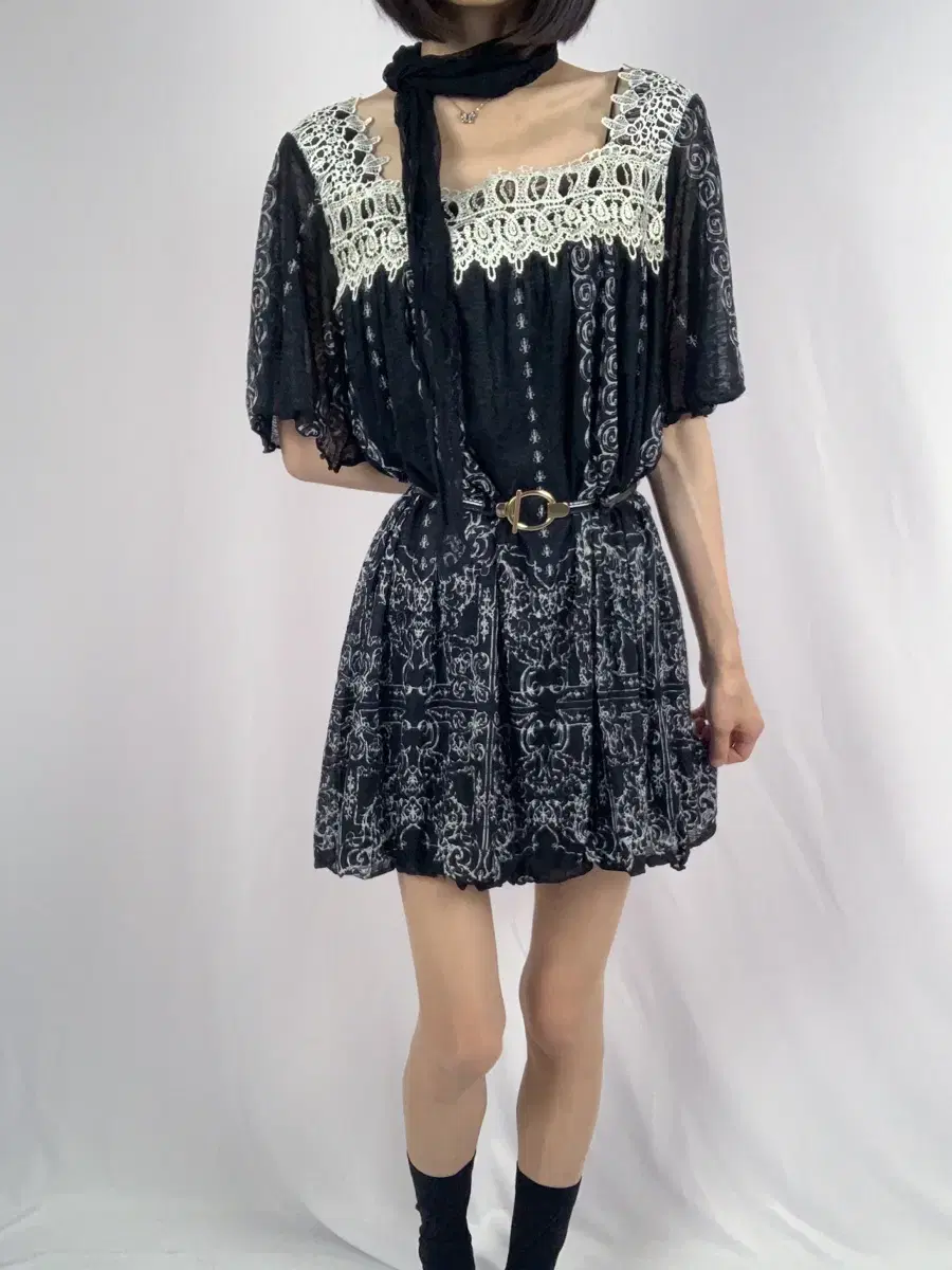 KPA Hippie Bohemian Cloud Indigo Dress