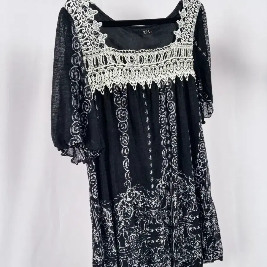 KPA Hippie Bohemian Cloud Indigo Dress