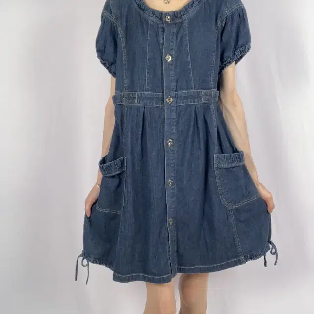 Kawaii Nerd Loose Fit Deep Denim Dress