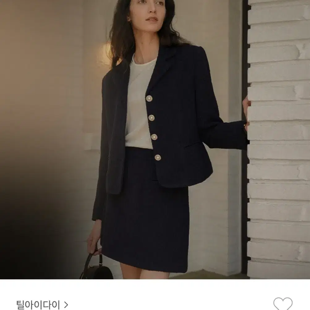 틸아이다이 트위드 자켓 네이비