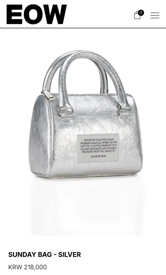 EOW SUNDAY BAG - SILVER