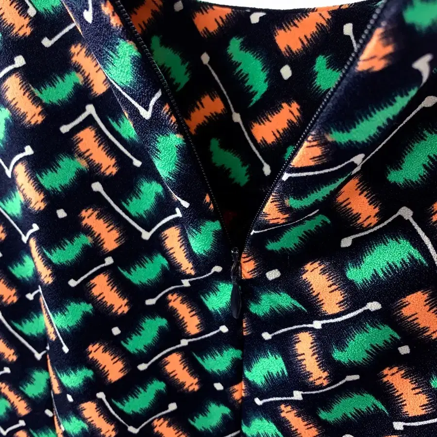 Psychedelic Orange Green Unique Dress