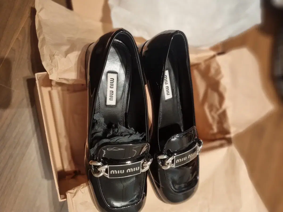 Miu Miu Plaque Logo Loafers