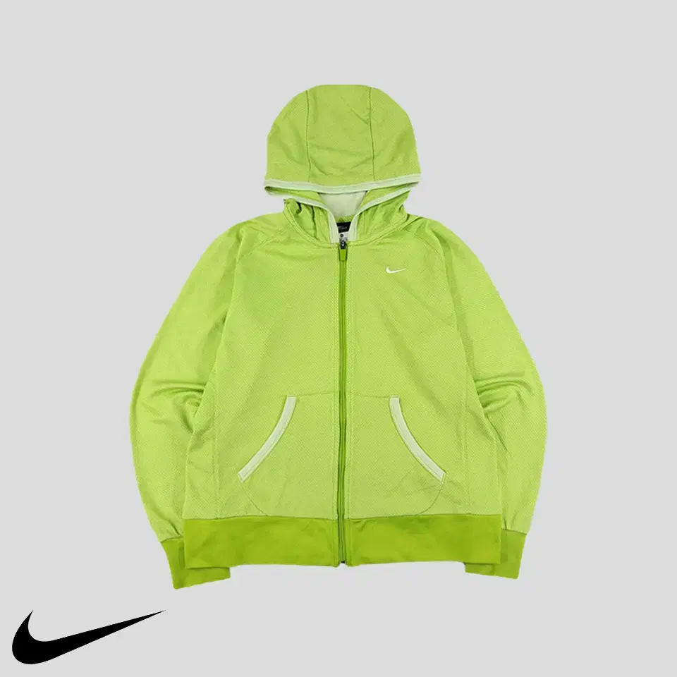 Nike Neon Green Tonal White Swoosh Logo Embroidered Colorblocked Lining Dot Pattern Dry