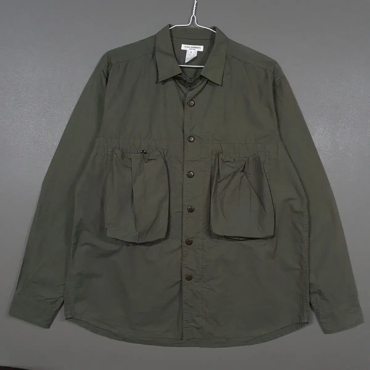 L) Abluegarments New York Capital Feel Broad Anorak Military Shirt Southern