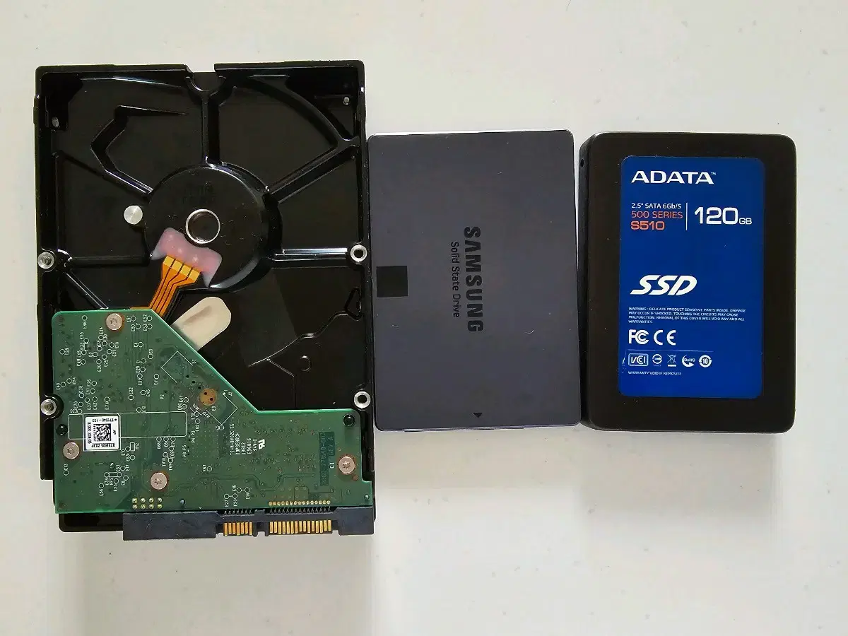 wd 하드디스크, 삼성 ssd, adata sdd