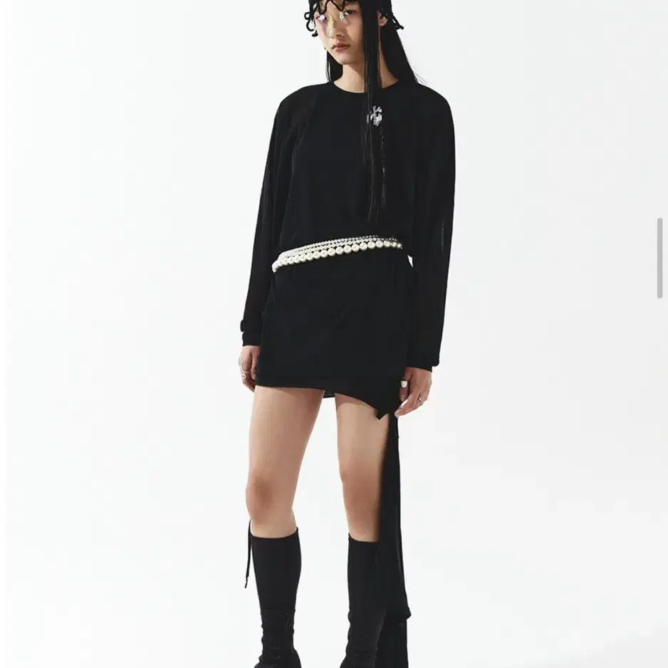 LEEY 엘이이와이 SHEER OVERSIZE KNIT BLACK