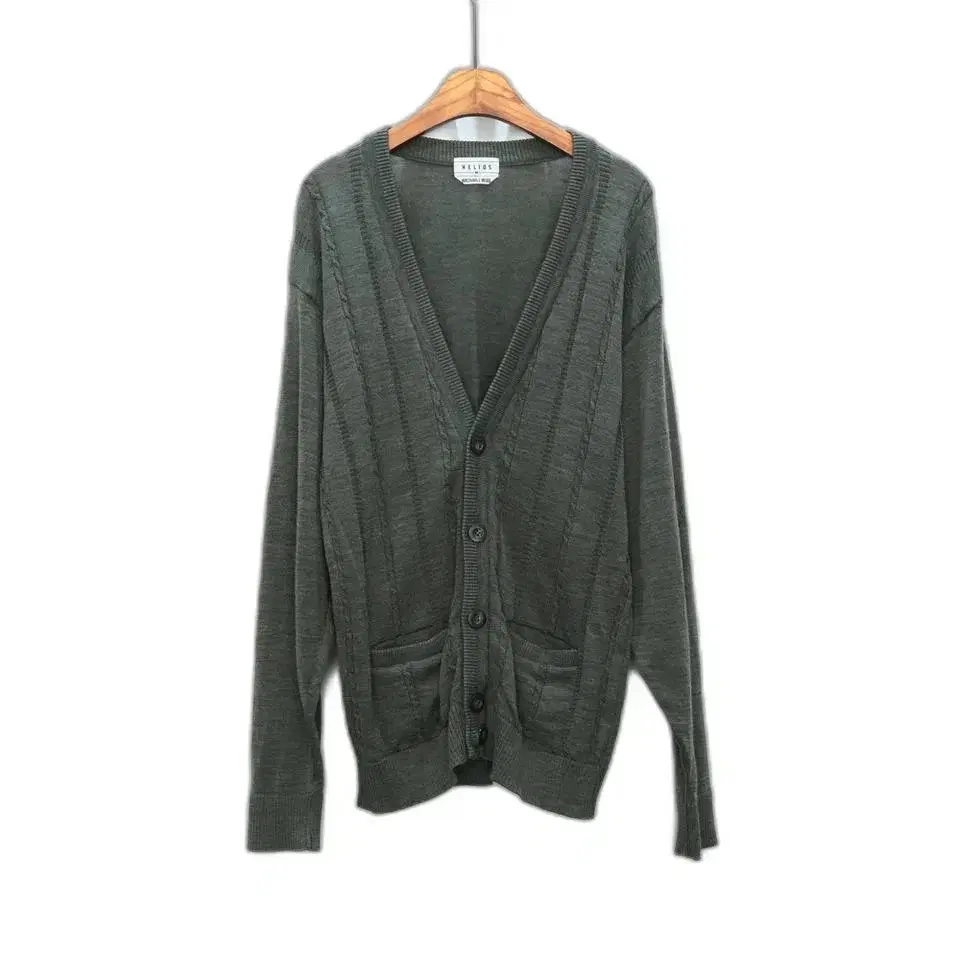 Imported HELIOS WASHABLE WOOL Vintage Wool Knit Cardigan (M)