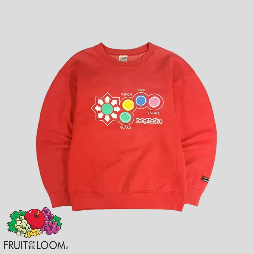 Fruit of the Loom 90s Pigment Red Progressive Joystick Printed Cotton Blend