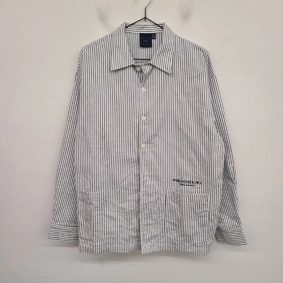 [100/L] Robotic Crown Stripe Shirt Jacket