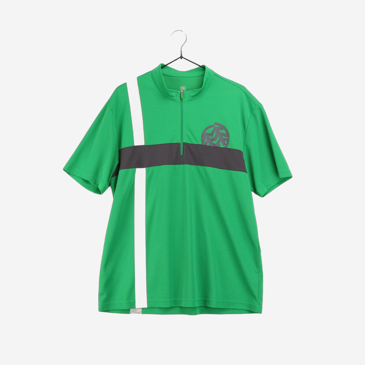 [110]Kolon Sports Green Half Zip Up Short Sleeve T-Shirt(SW2318)