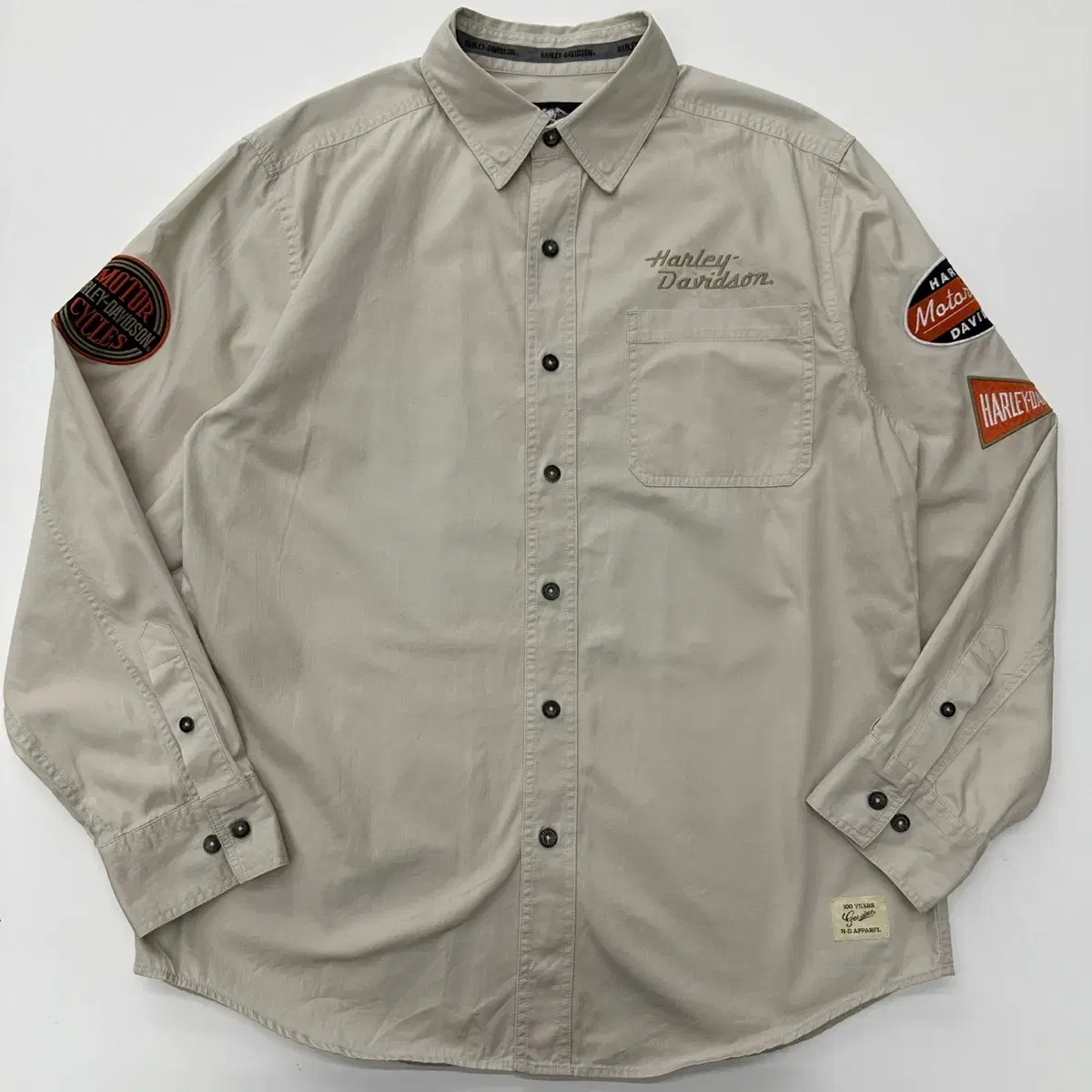 Harley-Davidson Embroidered Beige Overshirt