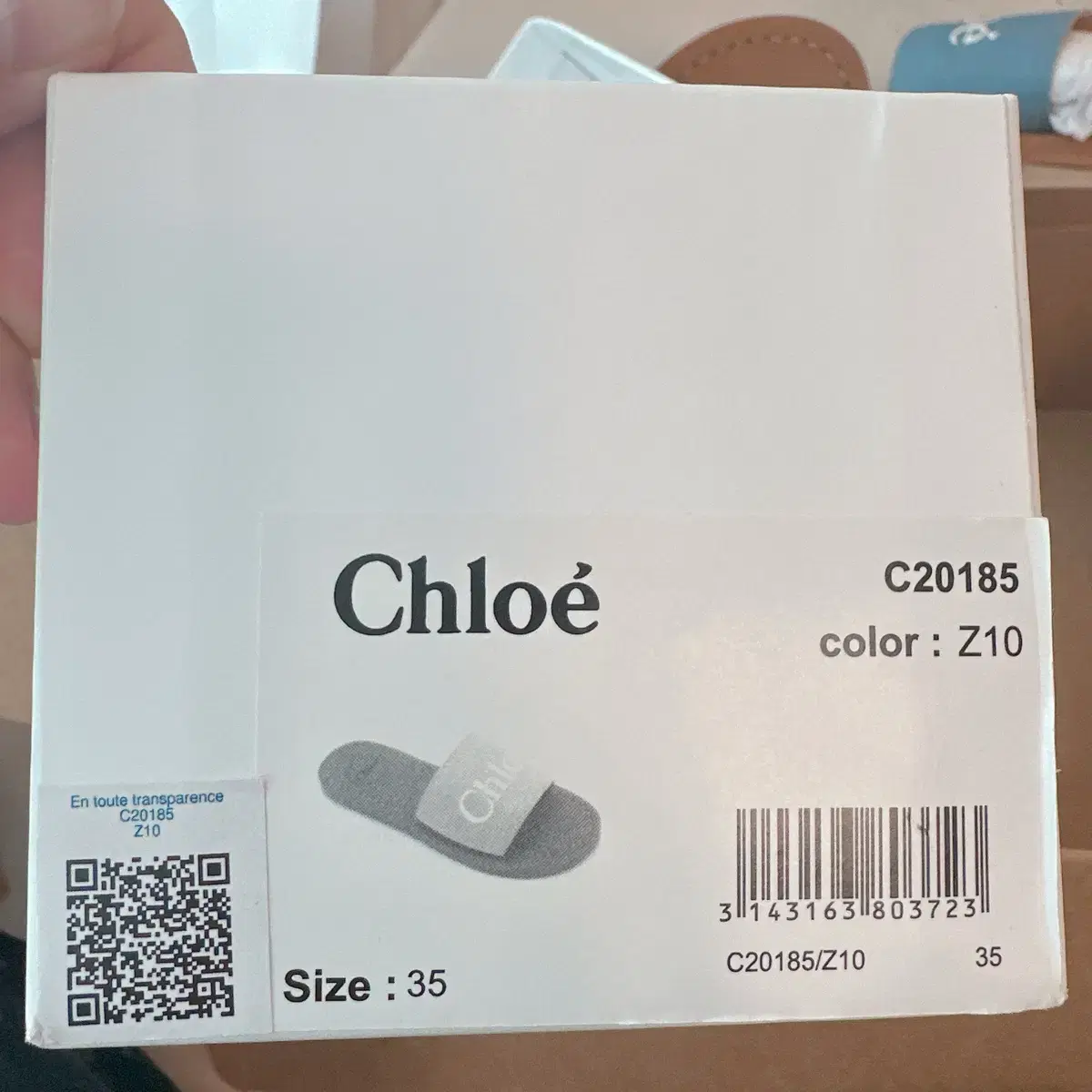 새상품 끌로에 Chloe 아쿠아 로고 프린트 슬리퍼