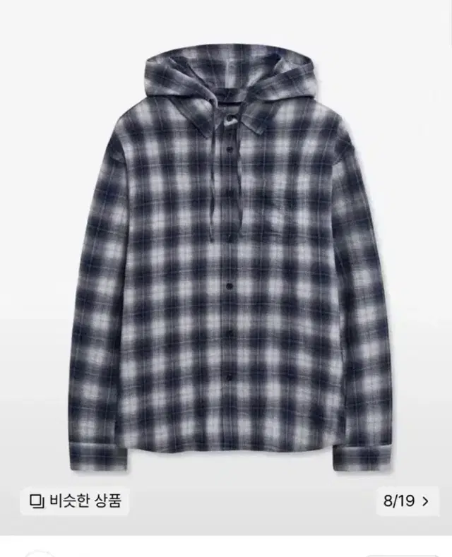 아이돈워너셀 후드셔츠 Hooded Checkered Shirt Blue