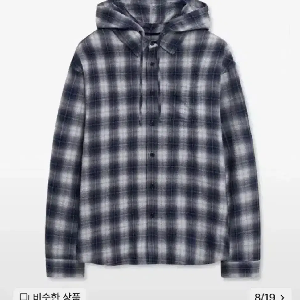 아이돈워너셀 후드셔츠 Hooded Checkered Shirt Blue